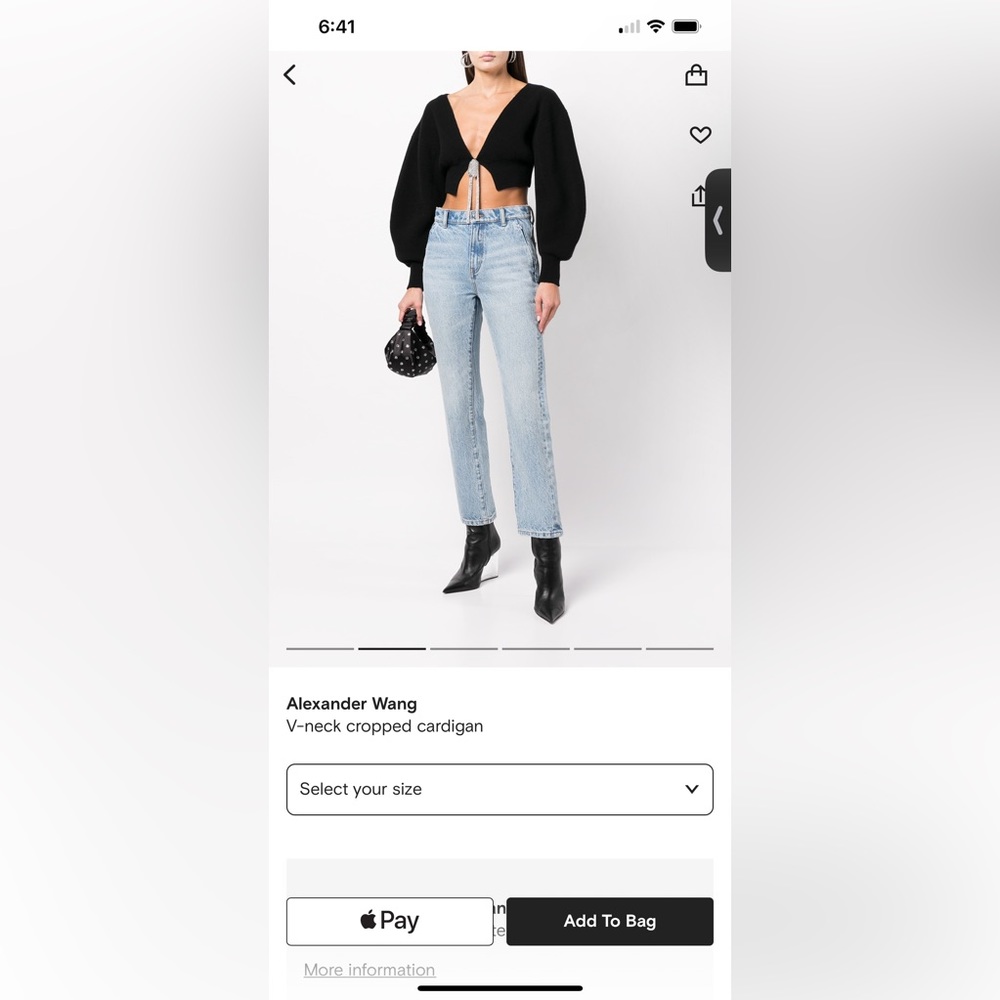 Alexander want v neck cropped cardigan
